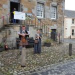 Kathryn & Neil outside Culross town house